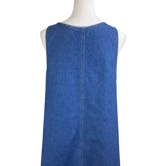 Vintage Official Disney Denim Sleeveless Mickey and Minnie Embroidered Dress - Picture 13 of 13
